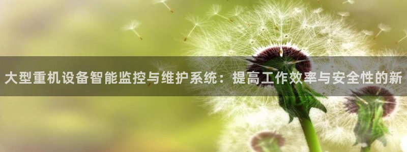 信誉辉达娱乐官方网址：大型重机设备智能监控与维护系统：提高工